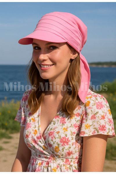 Mihos Women's Pink Tie-Up Bandana & Safari & Visor Hat