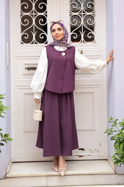 LOCCO Women's Vest Stylish Suit Purple