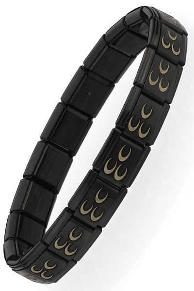 Takı Dükkanı Ottoman Three Crescent Flag Italian Charm Unisex Steel Bracelet Scb58