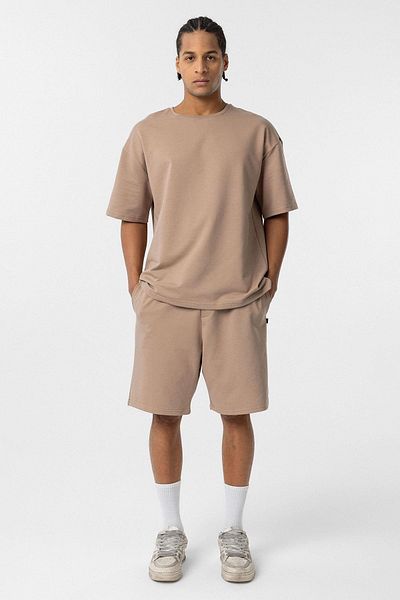 VAMOSCLO Basic Oversize Shorts Set Mink