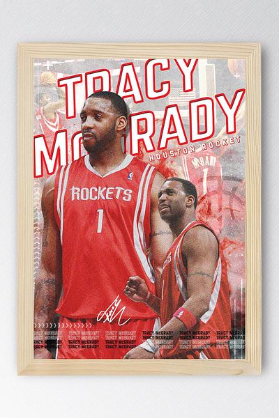 Saturn Tracy McGrady Pictură înrămată - Pictură poster NBA de baschet