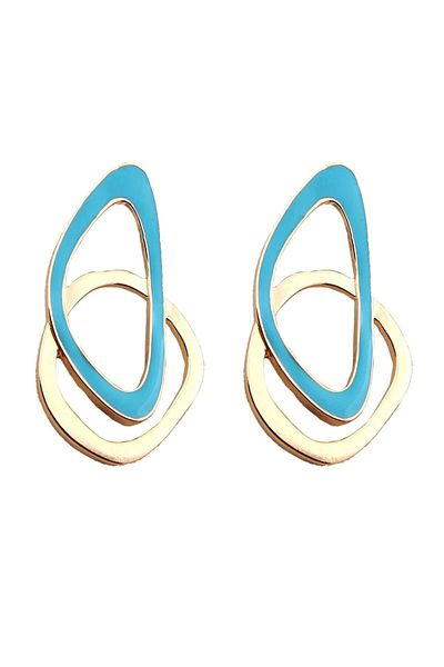 Glaren Turquoise Enamel Design Women's Earrings