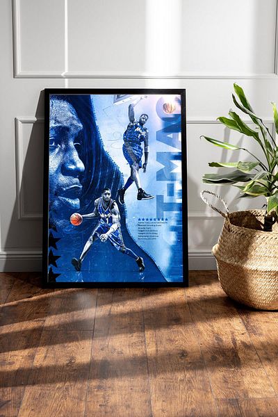 Saturn Tracy McGrady Pictură înrămată - Pictură poster NBA de baschet