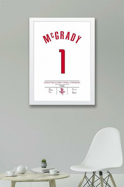 Saturn Tracy Mcgrady Jersey Framed Painting - Nba Houston Rockets