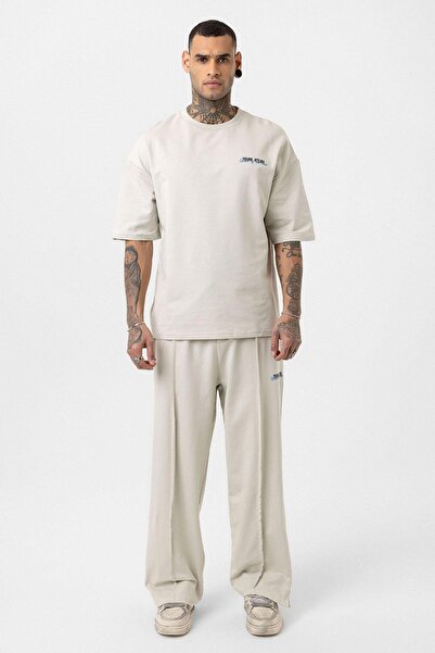 VAMOSCLO Σετ αθλητικής φόρμας YOUNG ATELIER Ice Grey - Με σκισίματα στα πόδια