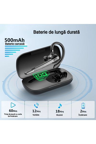 New Bee Wireless Bluetooth Headset, Bluetooth 5.1, Noise Cancelling, With Charging Case, HD Sound