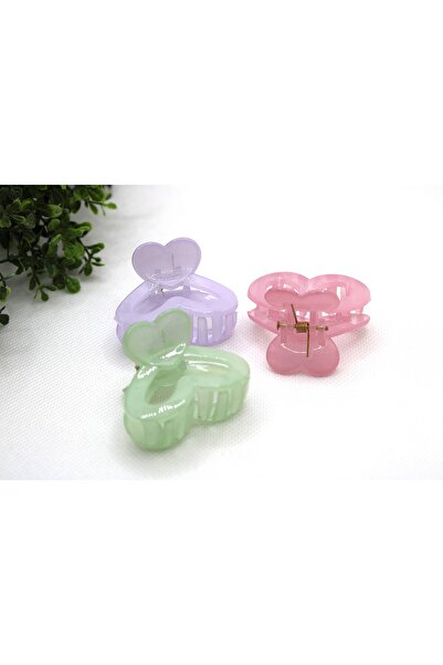 Tezcan Aksesuar مشبك مزلاج على شكل قلب ملون (عبوة من 3 قطع)