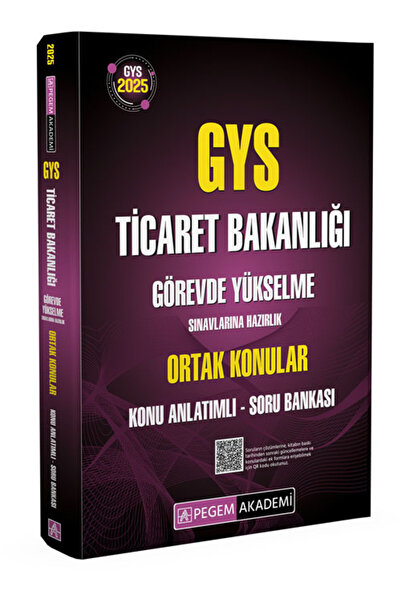 Pegem Akademi Yayıncılık 2025 GYS Ticaret Bakanlığı Görevde Yükselme Sınavlar...