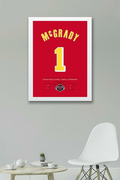 Saturn Tracy Mcgrady Jersey Framed Painting - Houston Rockets Nba