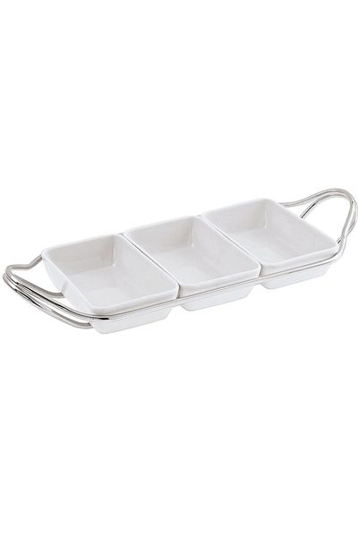 Sambonet & Rosenthal 3-Piece Porcelain Service with Handles