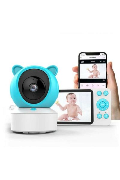 TUYA 2 in 1 baby monitor, 5 INCH HD screen, compatible with smartphone app, WIFI, 3000mAh battery