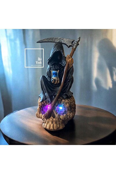 77 Nazgul LED Işıklı Ölüm Meleği Figürü Fantastik Dekorasyon Kuru Kafa Biblo Koleksiyonluk Heykel