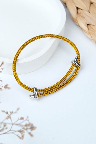 Jack Ferrero Silver Steel / Unisex Colorful String Bracelet (Adjustable)