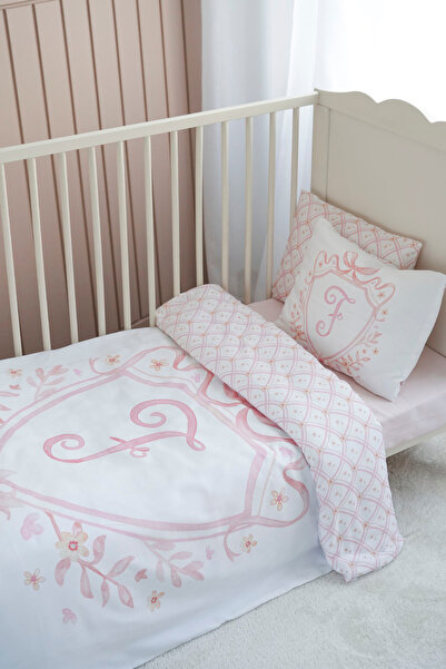 NOU طقم غطاء لحاف سرير بارك من سلسلة حرف F (80 × 120) - سلسلة نوبل - وردي