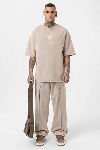 VAMOSCLO Washable Printed Oversize Tracksuit Set Cold Mink