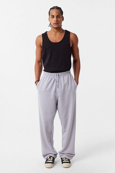 VAMOSCLO Basic Elastic Waist Sweatpants Bottom Gray