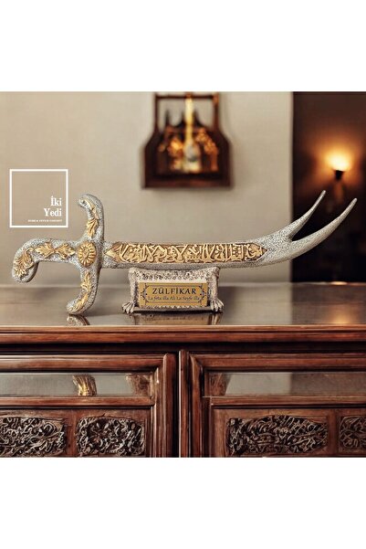 77 Zülfikar Kılıcı Dekoratif Biblo Dini Temalı Masa Üstü Aksesuar Hz. Ali’nin Kılıcı İslami Obje Dekor