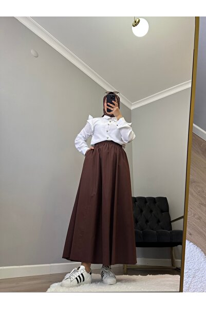 GOFRE Poplin Clous Skirt with Pocket