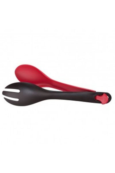 TEFAL Tefal Ingenio salad tongs, plastic, spoon and fork, black/red