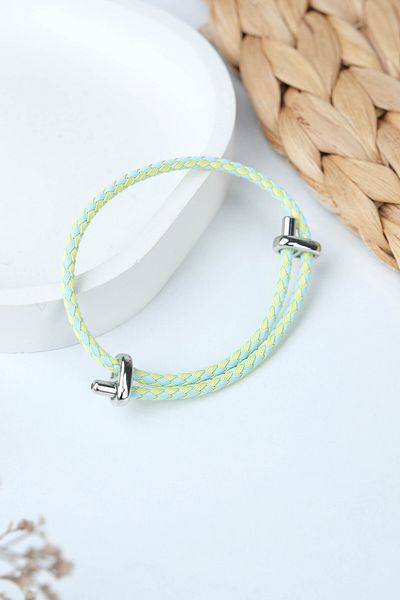 Jack Ferrero Silver Steel / Unisex Colorful String Bracelet (Adjustable)