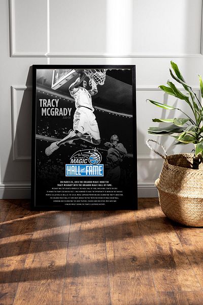 Saturn Tracy Mcgrady Framed Painting - Basketball Nba Poster Painting