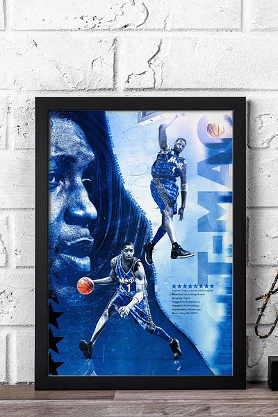 Saturn Tracy McGrady Pictură înrămată - Pictură poster NBA de baschet