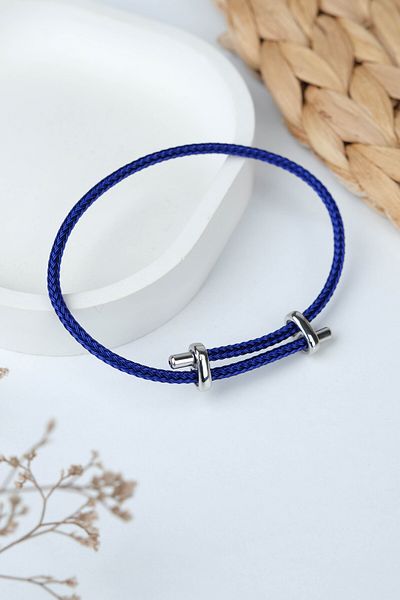 Jack Ferrero Silver Steel / Unisex Colorful String Bracelet (Adjustable)