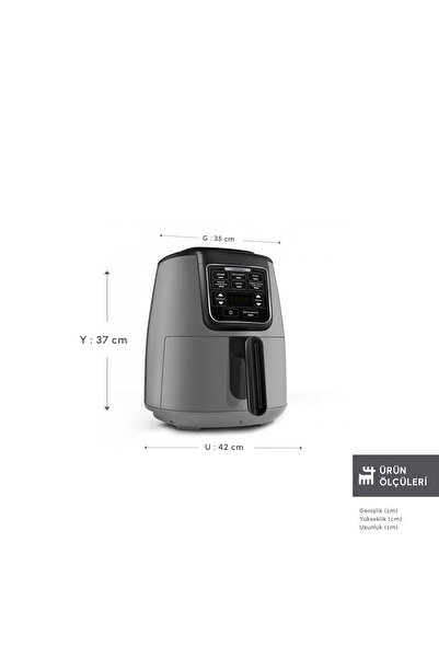 Karaca Air Pro Cook Xl 2 In 1 Konuşan Airfryer Cool Gray