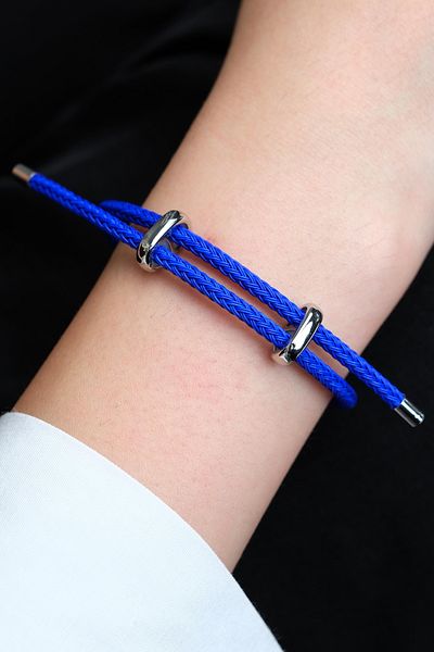 Jack Ferrero Silver Steel / Unisex Colorful String Bracelet (Adjustable)