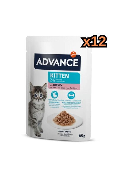 Advance Kitten Hindili Yavru Kedi Yaş Maması 12x85gr