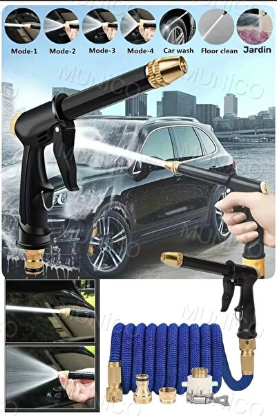 Munico Yüksek Basınçlı Su Tabancası Araba Yıkama Zemin Temizleme Çim Avlu Bahçe Sulama Nozulu Yağmurlama