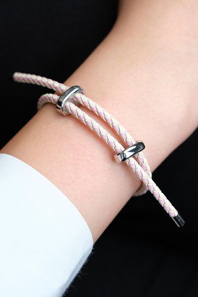 Jack Ferrero Silver Steel / Unisex Colorful String Bracelet (Adjustable)
