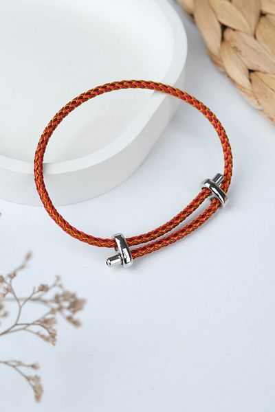 Jack Ferrero Silver Steel / Unisex Colorful String Bracelet (Adjustable)
