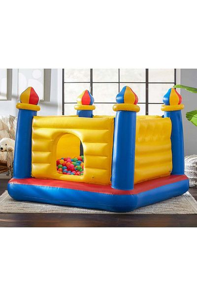 Intex Jump-O-Lene Inflatable Bouncy Castle for Kids – 175×175×135 cm
