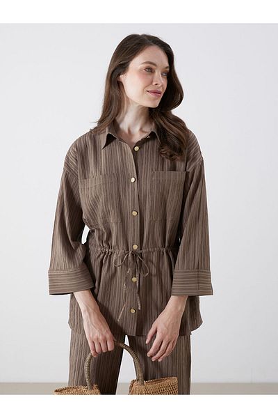 LC Waikiki New Season Women's Lace-Up Waist Shirt Tunic - S5R401Z8