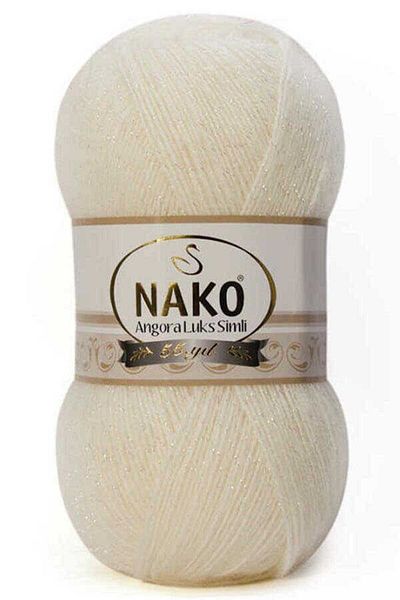 NAKO Angora Luxury Glitter 23403Se White