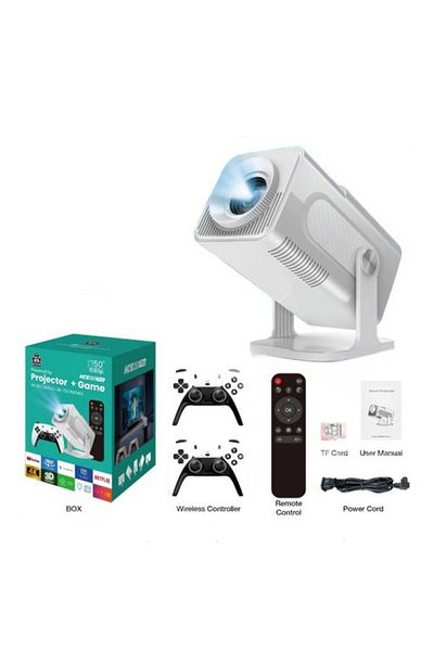 OEM Portable video projector, 4K 1080P, 8G internal memory, 64G card, 2 Joysticks, Android system