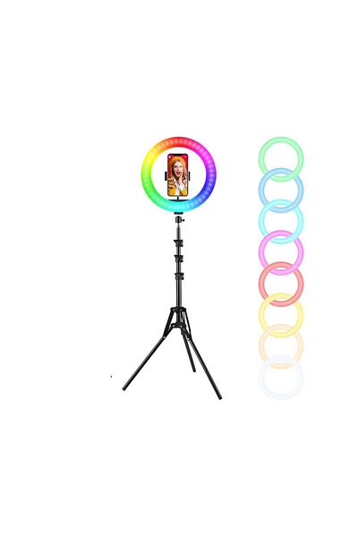 NewEvo Circular lamp RGB Ring Light NewEvo, Photo, MakeUp, YouTube, 60W, diameter 26 cm, RGB lighting