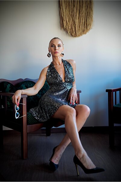 LUCSTYLE Noctelle Mini Payetli Elbise