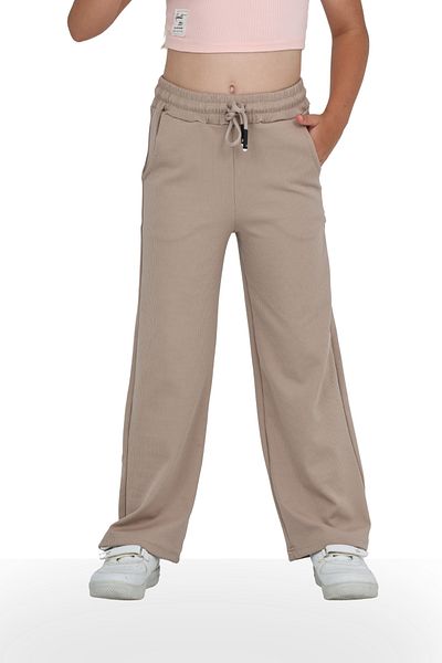 ERDEM KIDS Girls' Wide Loose Leg Palazzo Twist School Trousers with Elastic Waistband