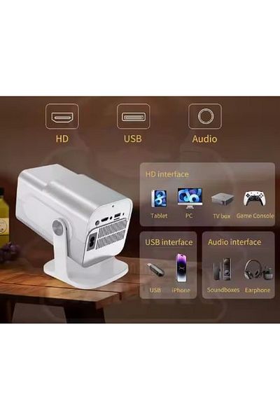 OEM Portable video projector, 4K 1080P, 8G internal memory, 64G card, 2 Joysticks, Android system