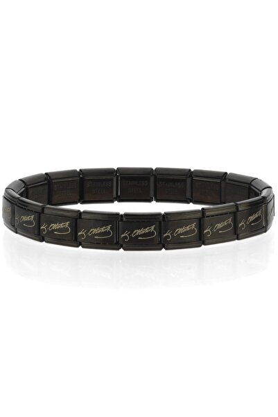 Takı Dükkanı K. Atatürk İmzalı İtalyan Charm Unisex Çelik Bileklik 18-21cm Se...
