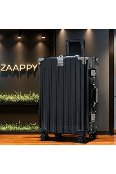 ZAAPPY Aluminum Framed Check In Luggage 24 Inch [ 20-25KG] With Durable PU Duffle Bag Combo