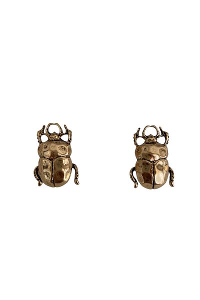 Pinery Jewels Brand Model Gold Insect Women's Earrings Pair 3.5cm