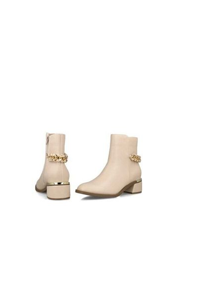 MENBUR Beige ankle boots with thick chain