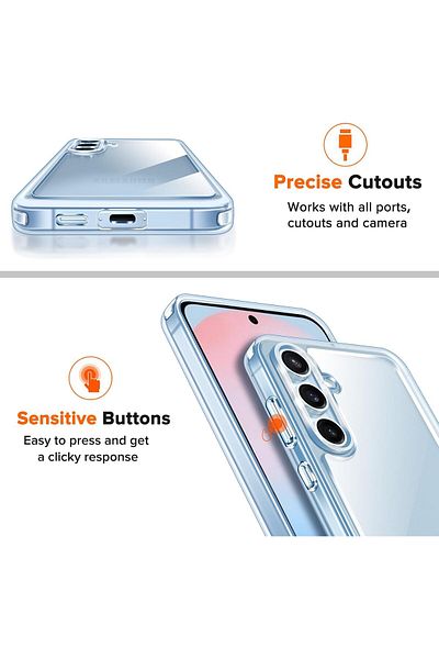 ALC MOBILE Anti-shock, transparent case compatible with Samsung Galaxy S24 FE