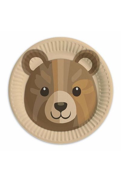 DÜVENCİ TİCARET 8-Pack Carton Plate Retro Brown