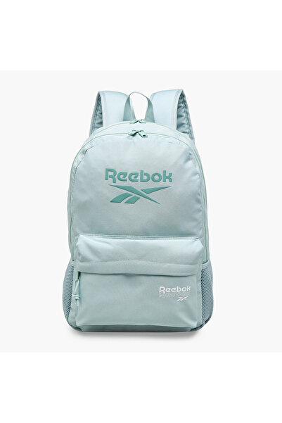 Reebok Logo Print Backpack with Adjustable Straps and Zip Closure - 31x45x17.5 cms