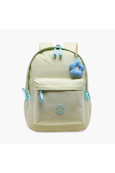 Marshmallow Floral Detail Backpack with Adjustable Shoulder Straps - 33x43x16 cms