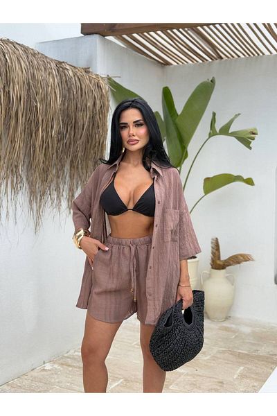 Lady Pixie Women's Linen Shorts Set